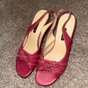 Red / Burgundy HYPE bow kitten heel
